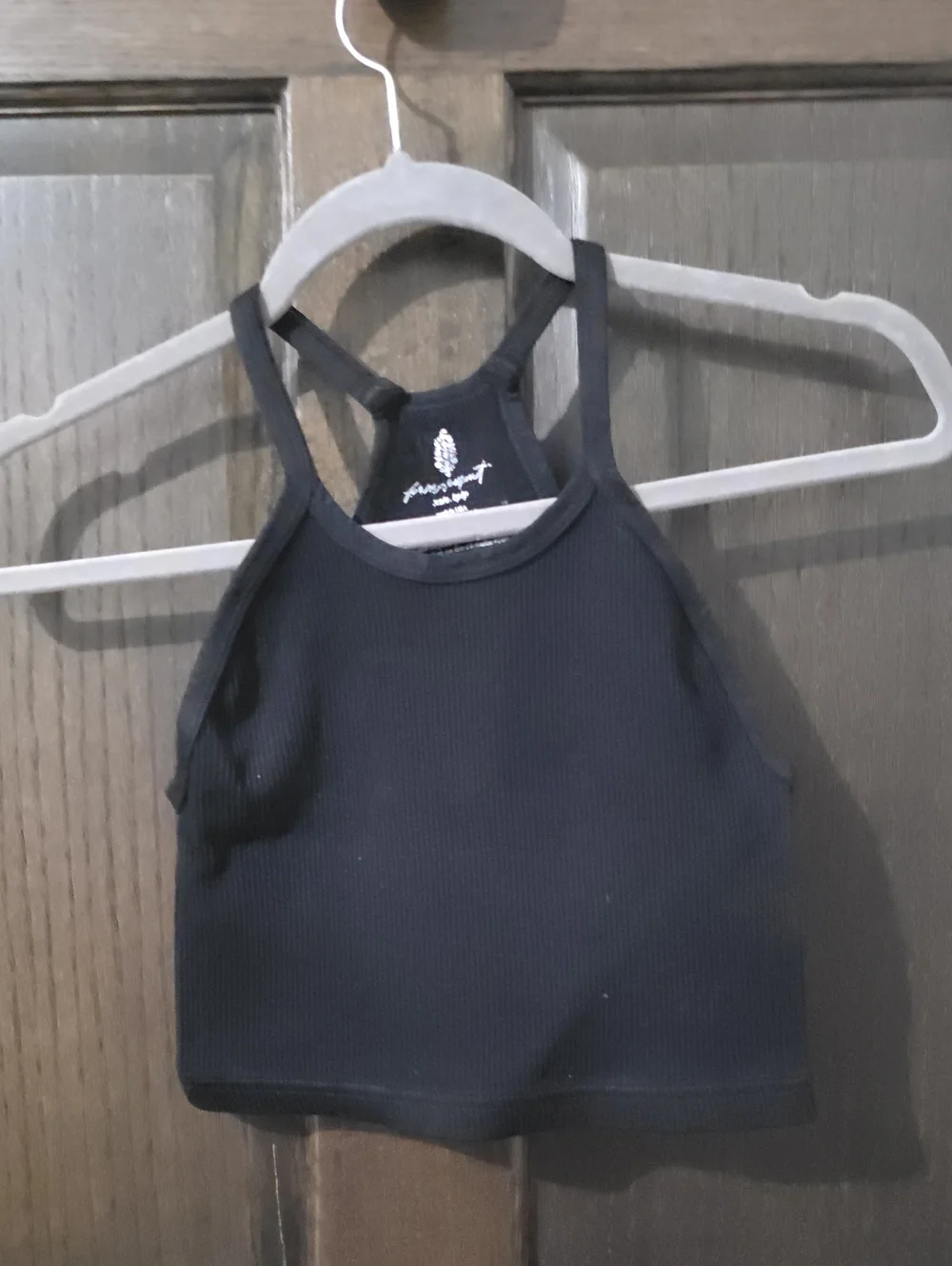 Free People Movement Black Ribbed Tank Crop with Racerback